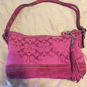 Coach legacy tassel signature jacquard bag
